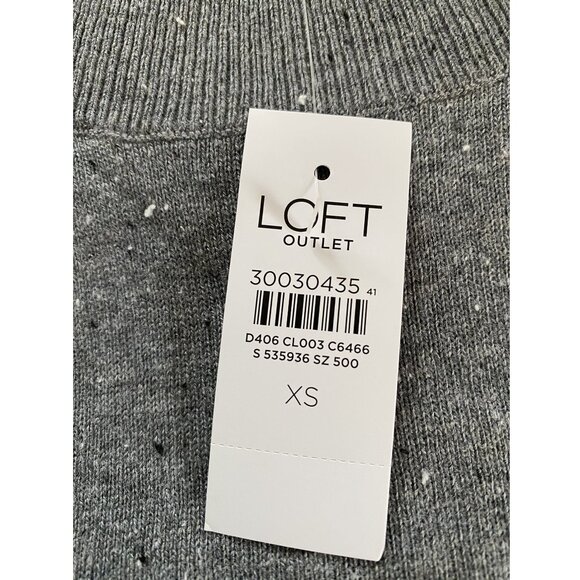 Women’s Loft Outlet Size XS Gray Pull Over Nubby Sweater Top 3/4 sleeve - Picture 4 of 9